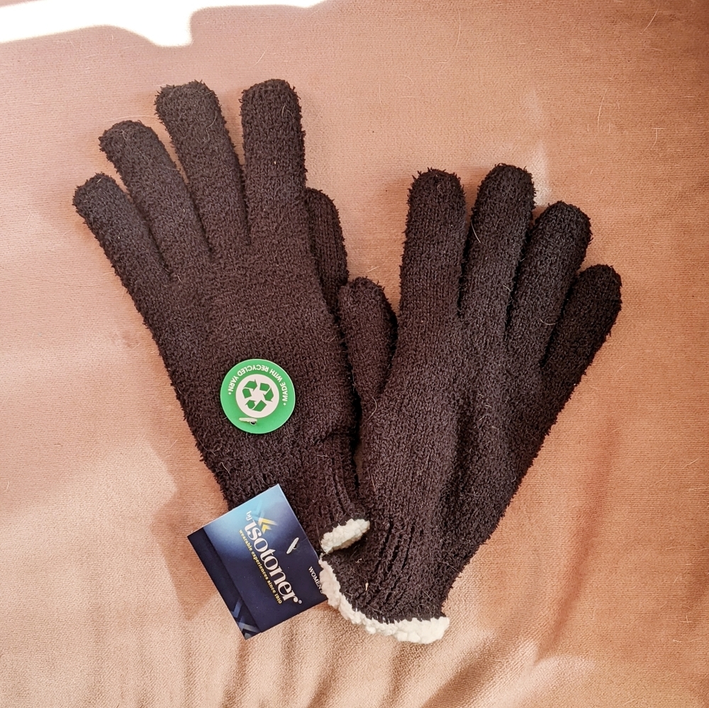 NWT By Isotoner Women's Winter Gloves | Recycled Yarn | One Size
